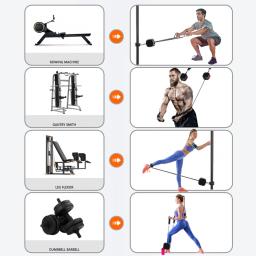 Máquina de cabo ajustável de 11-55lbs, equipamento de treinamento de força portátil para treino em casa, academia, exercícios, homens e mulheres - Image 5