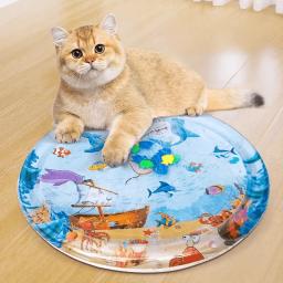 Water Playing Mat for Cat, Sensory Play Mat para Cat, PVC, Ocean Fish Crawling Induction, Brinquedo interativo - Image 3