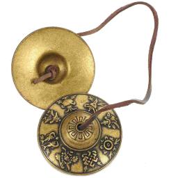 Sinos tibetanos para meditação, sinos tibetanos, carrilhão, Tingsha, Yoga Chimes, Símbolos da mão do dedo, latão, religiosa, instrumento de percussão - Image 4