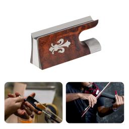 Bowork artesanal de alta polonês 4/4 tamanho arco violino snakewood sapo premium fleur de lis sapo para violino arcos fabricante luthier suprimentos - Image 3