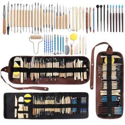 Pottery Clay Sculpting Tools Kit Argilas de cera cerâmica Ferramentas de escultura para artesanato, conjunto de ferramentas de modelagem 11 a 99 peças por conjunto - Image 1