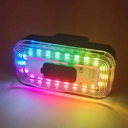 Bicicleta impermeável Taillight, Luz intermitente, Noite Ciclismo, Lâmpada colorida, Acessórios de bicicleta, Carregamento USB, 7 LED, 60 Lumens, Novo - Image 1