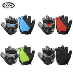 Bicicleta Metade do Dedo Luvas À Prova de Choque Com GEL Grosso Silicone Respirável Anti-derrapante MTB Road Bike Ciclismo Luvas de Liberação Rápida - Image 2