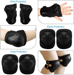Almofadas de pulso ajustáveis do cotovelo do joelho da proteção dos esportes das crianças de 6 pces para crianças de 3-7 anos, patinação do rolo, patinação, ciclismo - Image 3