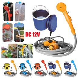 Portátil Camping Duche com Folding Water Bucket, Outdoor Travel Bomba de banho elétrica, Pet Limpeza Car Lavagem Ferramenta, 12V, 20L - Image 1