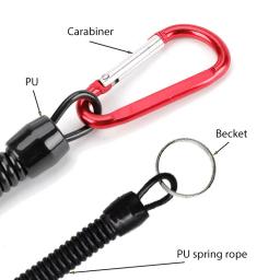Tether enrolado retrátil com mosquetão, TPU Boating Corda De Pesca, Corda De Retenção, Ferramentas De Pesca, 22cm, 3Pcs - Image 3