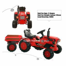Crianças Pedal Go-Karts Activity Tractor Suit para 2-6ages, Outdoor Ground Force Tractor com reboque - Image 4