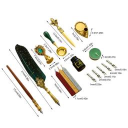 Caneta de pena e tinta conjunto caneta quill conjunto de caligrafia antiga dip caneta com pena de tinta caneta conjunto de tinta inclui pena mergulho caneta tinta - Image 6