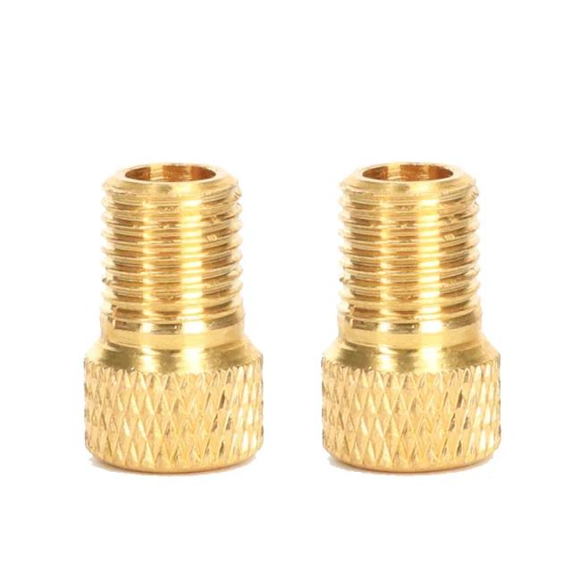 Adaptador de Válvula Presta para Schrader Dourado - Conector Universal para Bomba de Bicicleta