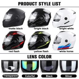 Capacetes unissex Racing Motobiker Flip Up, Capacete de Motocicleta, Rosto Inteiro, Lente Dupla Modular, Seguro, Homens, Mulheres, Adulto, 2021 - Image 4