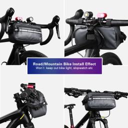 Rinowalk bolsa de guidão de bicicleta, bolsa impermeável multifuncional portátil de ombro para bike, acessório para quadro, 2021 - Image 3