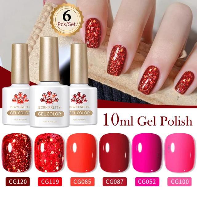 Auroras Cat Magnetic Gel para Unhas - Kit de Verniz Semipermanente Rosa Brilhante com 6 Pçs de 10ml