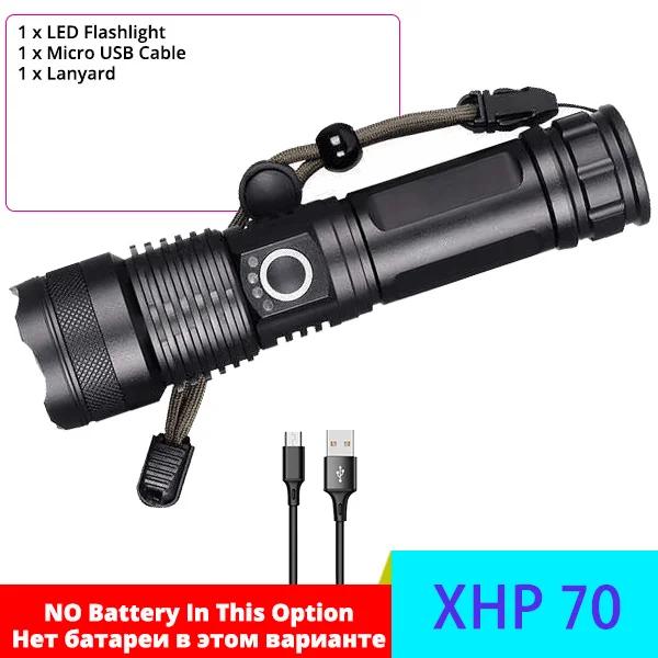 Lanterna LED recarregável USB super poderosa, luz da tocha de alta potência, lâmpada de acampamento tática, XHP120, XHP90, 18650 - Image 1