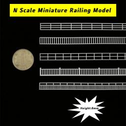 Modelo Miniatura Trilhos para Modelagem Navio, Cerca De Plástico, Kits De Construção De Diorama, Escala N, 1:150, 8mm, 5Pcs - Image 4