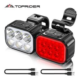 Q6 LED Bicicleta Frente Luzes Traseiras, USB Charge Farol, Ciclismo Taillight, Lanterna de bicicleta, Acessórios de bicicleta, Lâmpadas, Lâmpadas - Image 1
