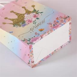 Sacos De Papel De Presente com Coroa De Borboleta e Impressão Do Castelo, sacolas para Casamento, Festa De Aniversário, Doces e Cookies Embalagens Decorações, 4PCs - Image 4