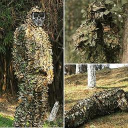 Ghillie Suit ao ar livre para homens e mulheres, roupas de camuflagem, Jungle Suit, CS Training Leaves Vestuário, calças de caça, jaqueta com capuz - Image 3