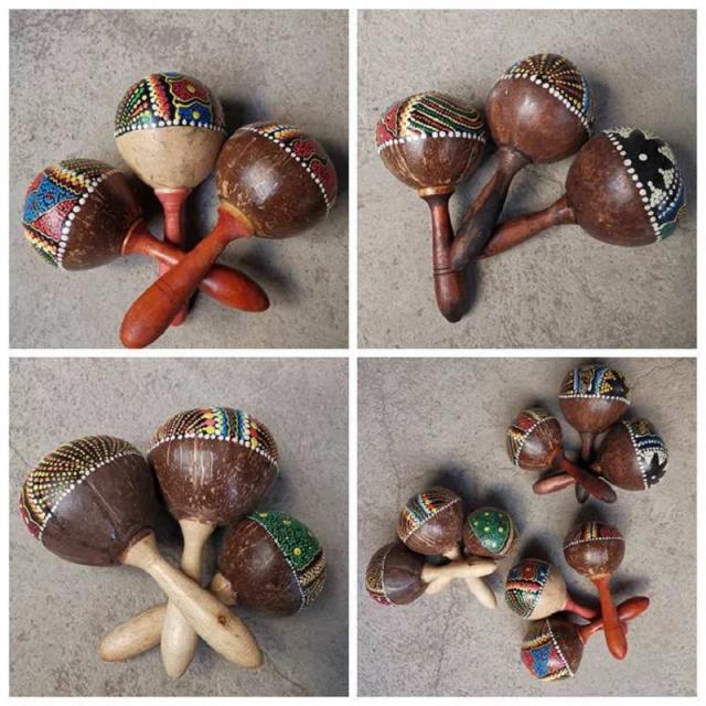 Maracas de Madeira e Rumba Shaker: Instrumento de Percussão Educacional com Martelo de Areia para Crianças