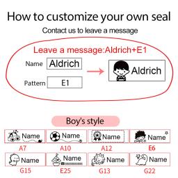 Selo de nome das crianças selo de nome do aluno personalizado roupas do jardim de infância nome adesivo kawaii montessori selo de presente à prova d' água - Image 6