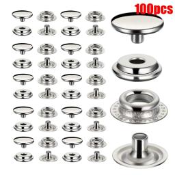 100 jogo de aço inoxidável do prendedor da pressão dos pces 15mm, botões de pressão de aço inoxidável do prendedor da pressão da categoria marinha para costurar sacos de couro - Image 1