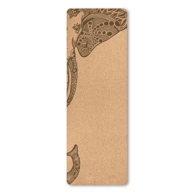 Esteira de Yoga Antiderrapante em Cortiça Natural com Saco - Confortável e Absorvente para Treinos em Casa, Ginástica e Pilates, 4mm
