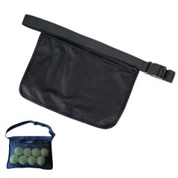 Bolsa de transporte para bola de tênis, grande capacidade, zíper, armazenamento de bola de tênis, bolsa de cintura para esportes ao ar livre, suporte para celular, bolsa de malha, 1 peça - Image 1