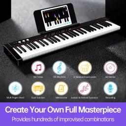 TERENCE TS01 Teclado elétrico multifuncional de 61 teclas Piano 1800mAh Bateria Suporte iluminado e interface USB MIDI - Image 2