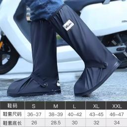 Capas antiderrapantes pretas para bicicleta, Botas de ciclismo ao ar livre, Cobertura de sapatos impermeáveis, Roupas de bicicleta, Motocicleta turística, Antiderrapante, Inverno - Image 2