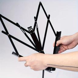 Portátil e ajustável Estável Music Stand, Bolsa de Transporte, dobrável e dobrável Titular com Music Folha Clipe Titular, 1Pc - Image 5