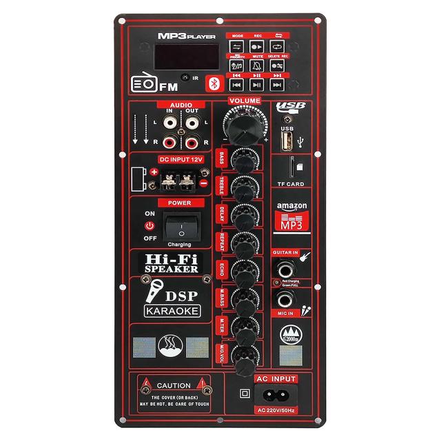 Amplificador Bluetooth Digital 150W para Alto-Falantes com Microfone, Ideal para Guitarras e Home Theater - Projetos DIY 6-12" 12V, 110V, 220V