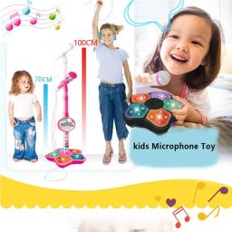 Microfone com luz para crianças, suporte, karaoke, música, instrumento para treinamento cerebral, educacional, menina, menino - Image 3