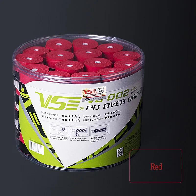 Raquete de tênis pegajosa com faixa absorvente de suor, antiderrapante, resistente ao desgaste, PU, envoltórios de raquete de badminton, ultra fino, VG002, 60 peças - Image 1