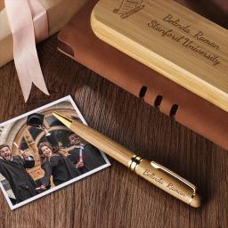 Gravação A Laser Caneta De Madeira De Bambu, Material Em Branco, Presentes Personalizados, Parceiro, Escritório, Estudante, Graduação, Favores De Festa De Casamento - Image 2