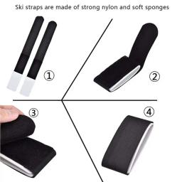 6 pçs correias de esqui de náilon ajustável portátil prendedor fita gancho e loop ski fixação envolve - Image 2