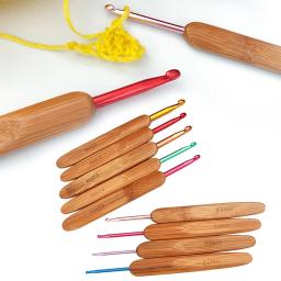 Agulhas De Tricô De Bambu para Artesanato DIY, Ganchos De Crochet, Bordados, Tricô De Madeira, Ferramentas De Tecer, 2.0-6.0mm, 1PC - Image 6