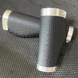 Punho de bicicleta antiderrapante, couro de microfibra de pvc, ergonômico, costurado à mão, retrô, antifricção, trava dupla, alavanca do guidão - Image 2