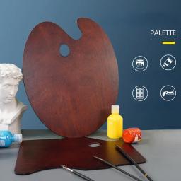 Paleta de madeira oval quadrado multi-especificação paleta de pintura a óleo engrossado 5mm adulto pintados à mão da arte da placa suprimentos - Image 3