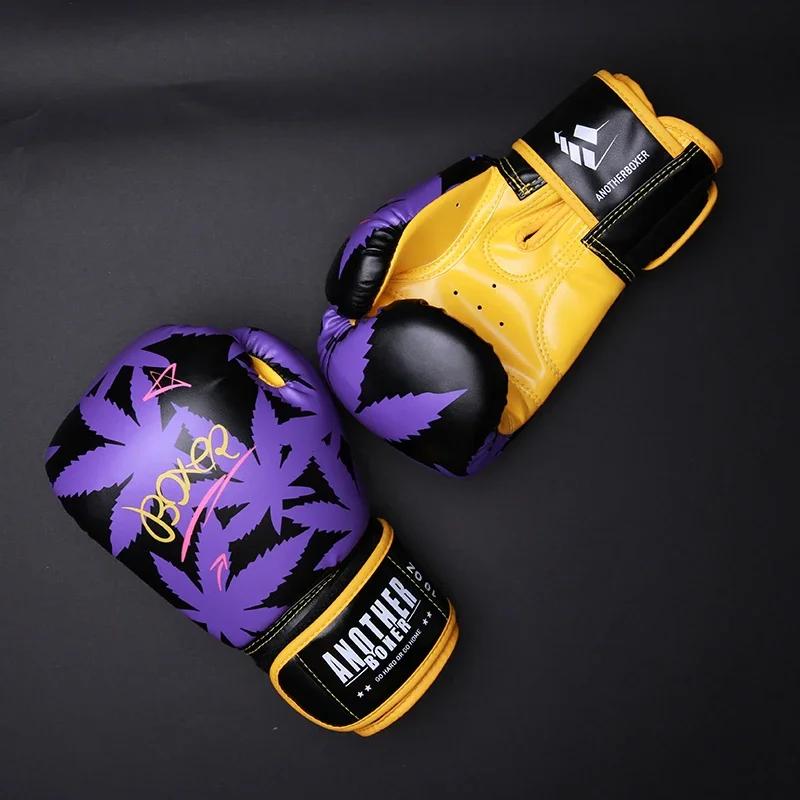 Luvas de boxe profissionais para homens e mulheres, couro, MMA Sparring, saco de soco, treinamento, luta, muay thai, crianças, luva kickboxing - Image 1