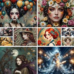 Retrato feminino flores pintura por números desenho kit de artesanato para adultos decoração casa presente esposa atacado dropshipping quente - Image 1
