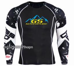 AVENTURA GS-3D impresso camisa de compressão masculina, tops de manga comprida, roupas masculinas, pulôver, 2023 - Image 2