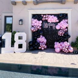 Kit Arco Garland Balão em Rosa e Preto, Decoração De Fundo, Metálico, Aniversário, Casamento, Halloween, Festa de Ano Novo, 151Pcs - Image 3