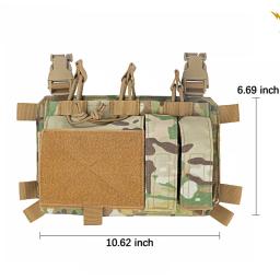 Bolsa de Airsoft triplo Mag tático, aba frontal, pilha dupla, abdominal Fanny Pack, colete de caça, FCPC, FCSK - Image 5