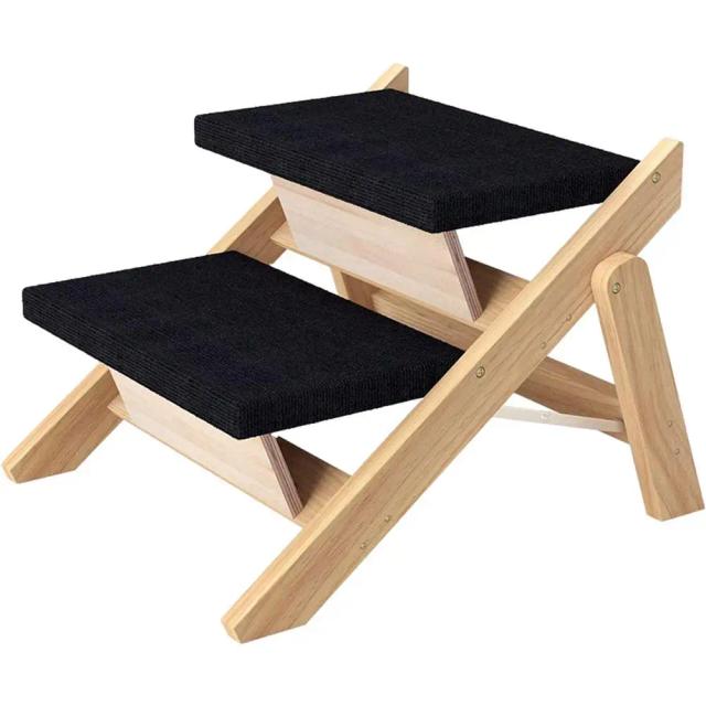 Escada Dobrável Anti-Deslizante 2 em 1 para Cães e Gatos - Ideal para Acesso à Cama e Sofá