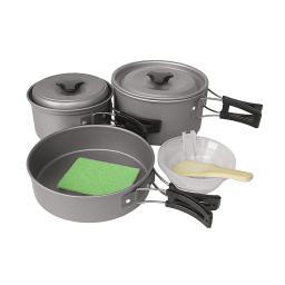 Conjunto de panelas de acampamento com alças dobráveis incluídas, Mesh Carry Bag, Pot and Pan for Camp Backpacking, Outdoor Gear Equipment - Image 2