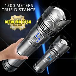 Alta Potência Lanterna LED, Super Brilhante, Tocha De Longo Alcance, Recarregável, Ultra Poderoso, Ao Ar Livre, Tático Lâmpada De Mão, Lanterna De Acampamento - Image 1