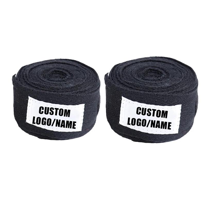 Bandagem de treinamento de muay thai de algodão bandagem de boxe bandagens de boxe luvas de mão de mma de boxe envoltórios de mão personalizado logotipo sanda kickboxing - Image 1