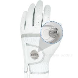1pc luva de golfe masculina micro tecido macio respirável luvas de golfe com marcador magnético luva branca substituível - Image 4