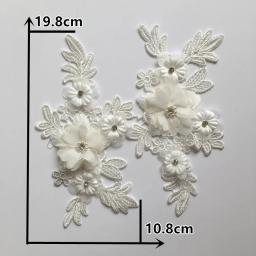 3D tridimensional flor decoração, pérola strass bordado, DIY vestuário artesanato suprimentos, preto e branco acessórios - Image 3