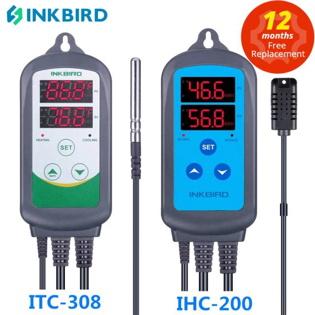 Controlador Digital de Umidade e Temperatura INKBIRD ITC-308: Conjunto Pré-Configurado para Controle Eficiente de Ambientes Secos e Refrigerados