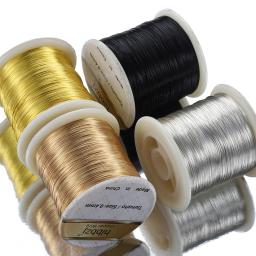 Fio de cobre para fazer jóias DIY, pulseira e brincos artesanato suprimentos, acessórios de jóias, grânulos materiais, atacado, 1 rolo - Image 1